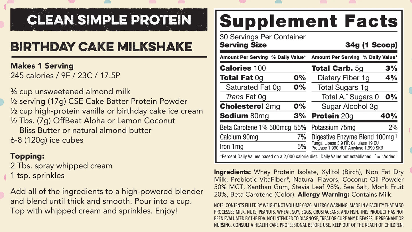 Cake Batter Protein Powder